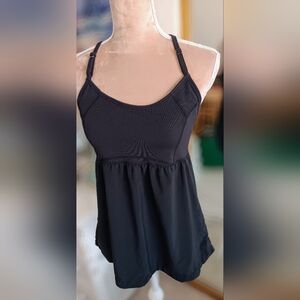 Athleta-Black Workout Yoga Adjustable Straps Tank Top